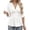White #022, variant on Women's Elegant Wrap V Neck Peplum Tops Short Sleeve Stretchy Ruched Ruffle Dressy Blouses Shirts Pink M