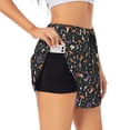thumbnail image 3 of Lsque Mushroom Printed Women's Running Shorts with Liner Pockets,Elastic Quick Dry Workout Athletic Gym Yoga Shorts,Womens High Waist Shorts-Medium, 3 of 9