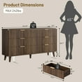 thumbnail image 5 of Laintene 6 Drawer Dresser for Bedroom, 53" Wide Dressers & Chest of Drawers, Boho Fluted Dresser with Wave Panel Design, Modern Storage Dressers Organizer for Living Room,Walnut, 5 of 10