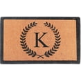 thumbnail image 1 of A1 Home Collections First Impression Divina Handwoven Extra Thick Leaf Doormat Monogrammed K,Large (24"X39"), 1 of 1