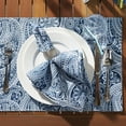 thumbnail image 4 of DII Blue Paisley Print Outdoor Placemat Set/6, 4 of 6