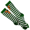 thumbnail image 2 of Womens Orange Bow Green Stripe Socks Saint Patricks Day Cute Novelty Fun Feet, 2 of 9