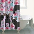 thumbnail image 4 of French Bulldog and Flower Shower Curtain 36"x72" ,Bathroom Decorative Shower Curtains Set with 12 Hooks,Modern Waterproof Washable Shower Curtain, 4 of 6