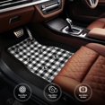 thumbnail image 6 of Pofeuu Black Tartan Plaid Print Car Foot Mat Set of 4 Pieces - All-Weather Full Set Floor Mats for Cars Trucks SUVs, 6 of 7