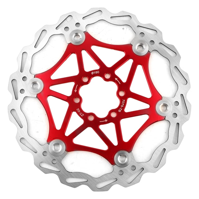 Pastilla de freno de disco para bicicleta de montaña de 6 pernos y 180 mm de color rojo para un mejor rendimiento en ciclismo