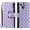 thumbnail image 2 of Crossbody for iPhone 14 Wallet Phone Case with Card Slots Zipper Pocket, Soft Elegant PU Leather Flip Stand Lanyard Wrist Strap Purse Cover for iPhone 14 Women Girls, Purple, 2 of 11