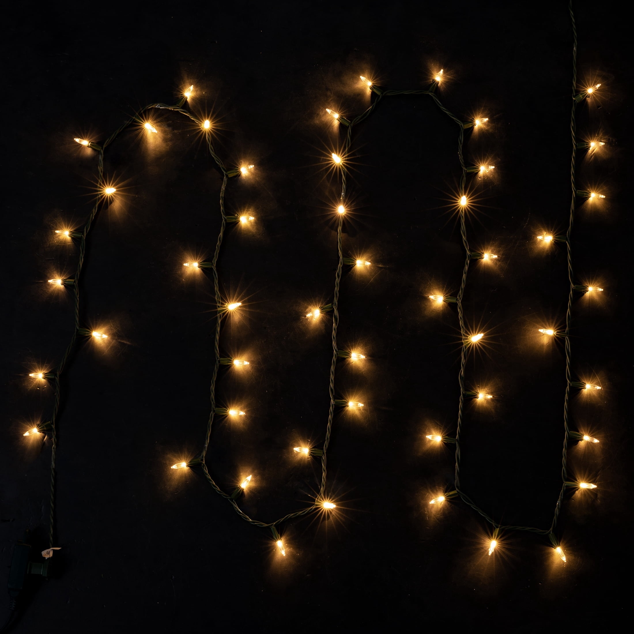 Indoor/Outdoor 50-Count LED Mini Christmas String Lights, Warm White, Green Wire, 10.2', by Holiday Time