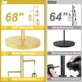 thumbnail image 5 of 68" Gold Floor Lamp, Dimmable Industrial Floor Lamps for Living Room, 3 Light Rustic Standing Tall Lamp Including 3 PCS 6W E26 Bulbs, Farmhouse Tree Floor Lamp for Bedrooms, Office, Bar, 5 of 14