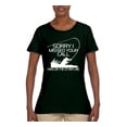 thumbnail image 2 of Missed Your Call Fishing Line Joke Fishing Womens Graphic T-Shirt, Forest Green, 2XL, 2 of 3