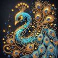 thumbnail image 1 of 5D DIY Taladro Parcial Con Forma Especial Pavo Real 30x30cm, 1 of 9