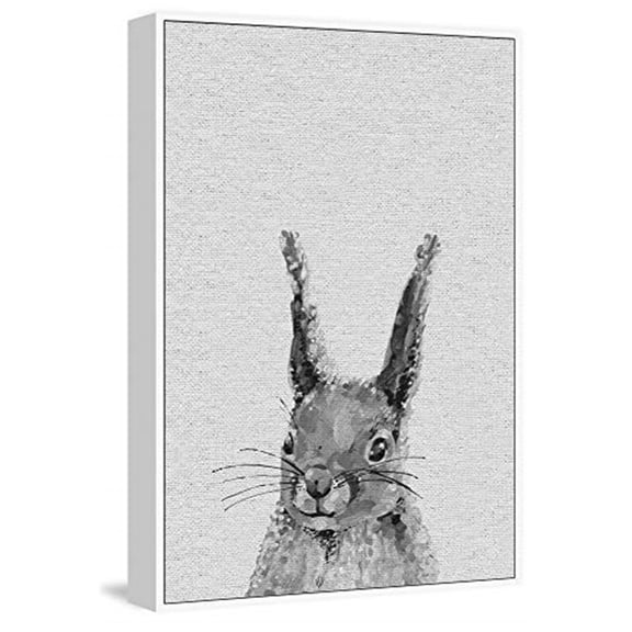 MARMONT HILL  - Handmade Gray Bunny II Floater Framed Print on Canvas 40 x 60