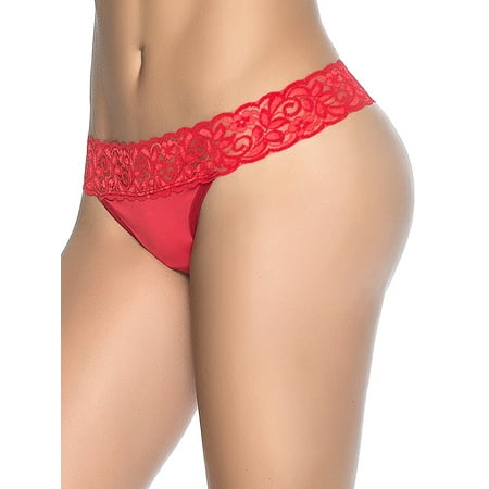 

Mapale Womens Lace Trim Thong Style-96
