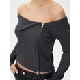 thumbnail image 3 of Shoulder Off Zipper T-Shirt, 3 of 6