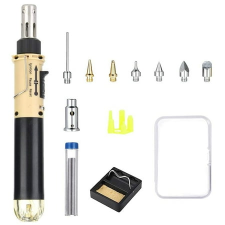 

PCFVRKA 12 in 1 Gas Soldering Iron Kit Adjustable Cordless Powered Soldering Iron Welding Torch Solder Tool