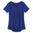thumbnail image 1 of Blouse d'Été à Manches Courtes pour Femmes, T-shirt Décontracté Ample, Tunique, Grande Taille, 1 of 2