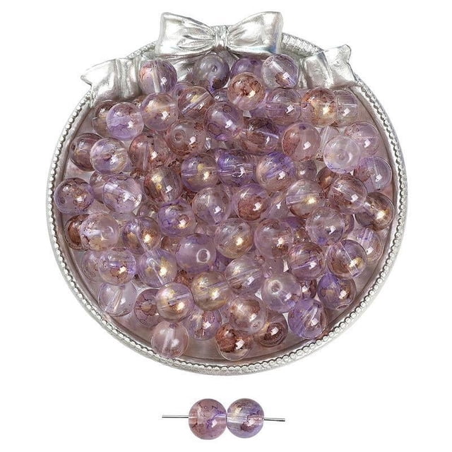 Cuentas de vidrio con forma de hielo a través de tinta que florecen con cuentas de oro, cuentas de vidrio hechas a mano, collar, pulsera, cadena, joyería, cuentas sueltas, accesorios