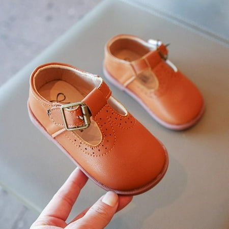 

Classic PU Leather Shoes Kids Spring Soft Low-heeled Shoes Retro Children s Casual Walking Shoes