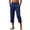 hgg028-Navy, variant on Yaoyar Linen Pirate Pants for Men Summer Lightweight 3/4 Pants Vacation Beach Trousers Side-Button Closure Joggers