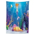 thumbnail image 3 of Ambesonne Colorful Tablecloth Rectangular Table Cover, Cartoon Mermaid Fish, 52"x70", Multicolor, 3 of 4