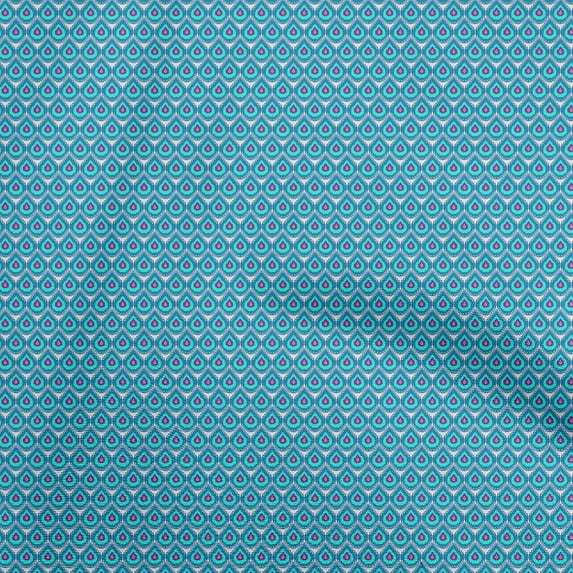 oneOone Georgette Viscose Blue Fabric Asian Ikat Sewing Material Print Fabric By The Yard 42 Inch Wide