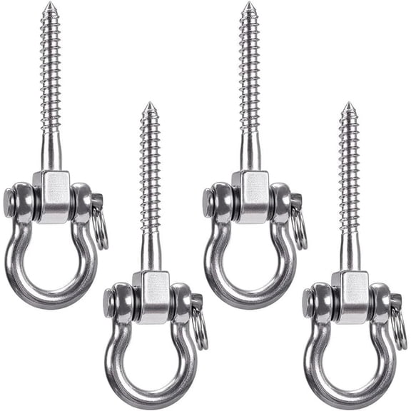 Heavy Duty 180° Swing Hangers, Stainless Steel Eye Screw Bracket, Playground Yoga Hammock Rope Tire Web Chair Sandbag Punching Bag Porch Swing Sets (4 Pack)