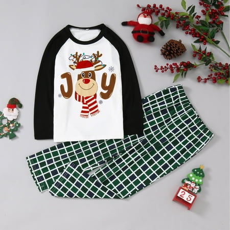 

Children s Family Matching Christmas Tree And Plaid Print Long-sleeve Pajamas Set