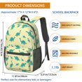 thumbnail image 3 of Yellow Green Dinosaurs Silhouettes Pattern 17" Waterproof Oxford School Backpacks for Teens, S-Shape Padded Straps, for School, Travel, Hiking, Camping, 3 of 5