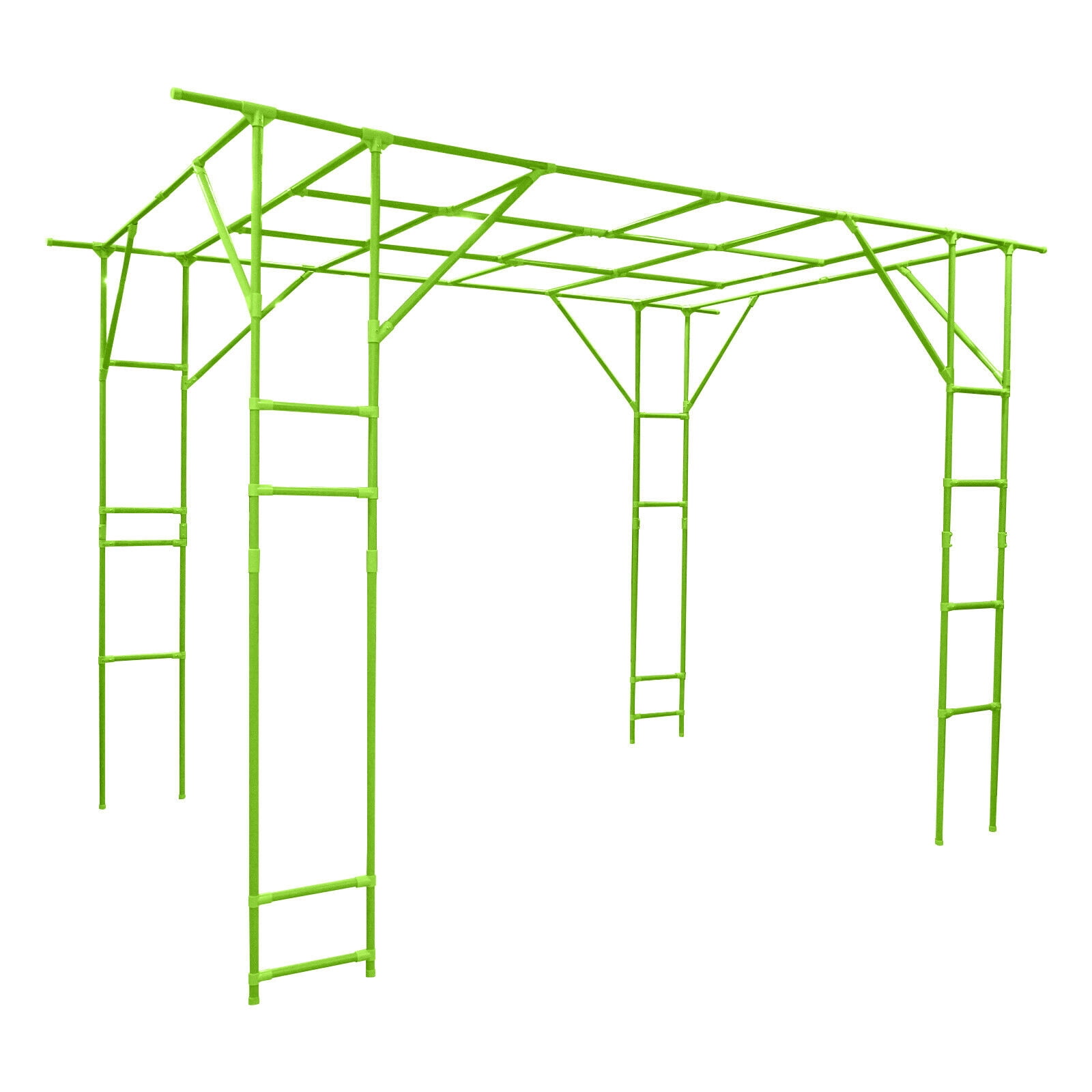 Outdoor Plant Trellis 9.8x6.6ft - Steel Climbing Stand for Tomatoes, Cucumbers, Vines, Green ABS Feet