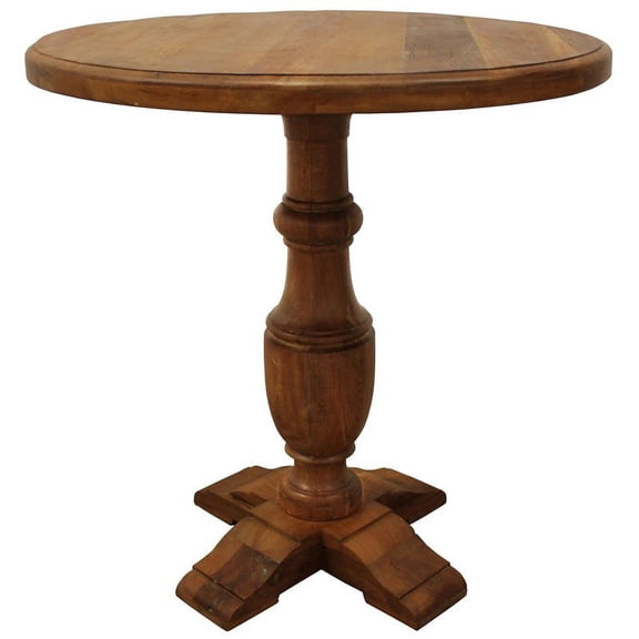 Sedalia Solid Wood Round Counter Height Gathering Table in Brown
