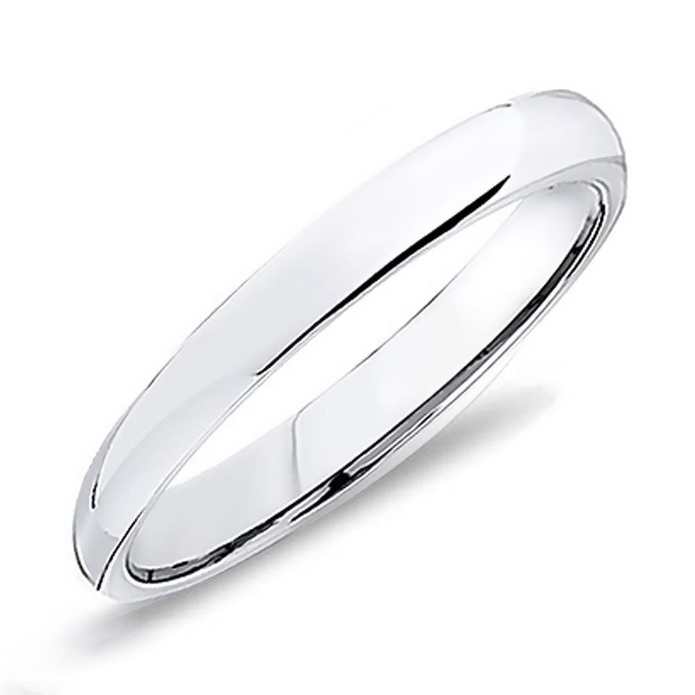 World Jewels & Co 14k White Gold 2MM Plain Wedding Band Comfort fit Size 9.5