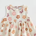 thumbnail image 5 of Xyant Toddler Baby Girl Summer Flower Outfit Floral Print Cotton Sleeveless Tunic Tank Top Pants Set Boho Kids Toddler Spring Clothes (Beige,2-3 Years), 5 of 6