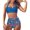 Blue, variant on asdoklhq Bikinis for Women Two Piece, High Breast Contrast Gradient Split Bikini Set One Piece Swimsuit