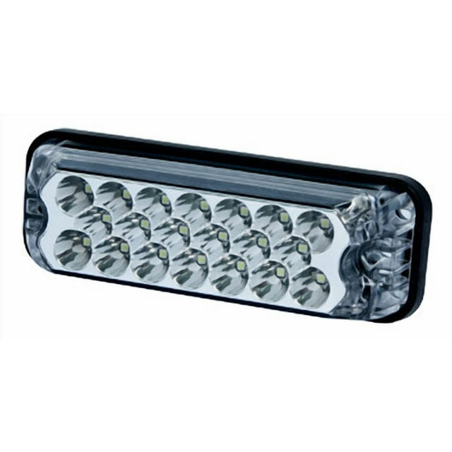 Ecco Electronic Warning Light 3811A Directional LED; Surface Mount; 20 Amber LED; Clear Lens; 7 Flash Patterns; 12 To 24 Volt DC