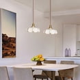 thumbnail image 4 of Small flower shape creamy glass pendant light fixtures for kitchen sink, vintage Japanese style kitchen island pendant lighting, retro Nordic hanging lamp ceiling chandelier over dining table, 4 of 7