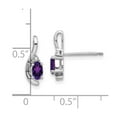 thumbnail image 6 of Auriga Fine Jewelry 14K White Gold Amethyst and 0.01ct Natural Diamond Dangle Earrings for Women, 6 of 6