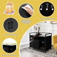 thumbnail image 5 of Infans Large Litter Box Enclosure Cat Wooden Storage Cabinet with 2 Doors Black, 5 of 7