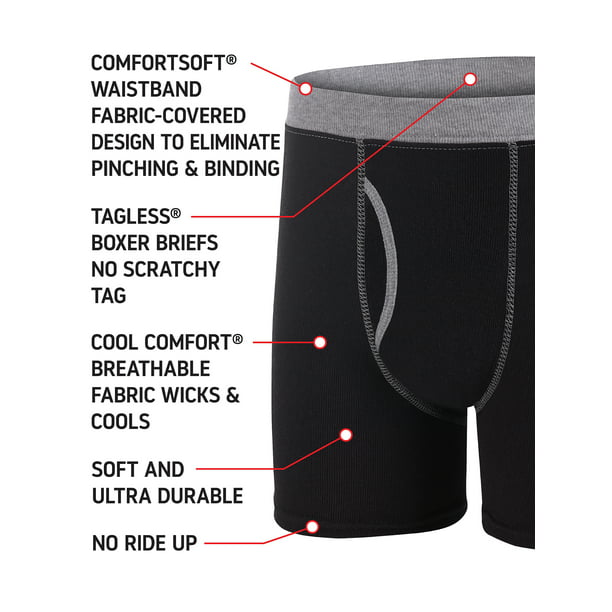 principal Que Suelto Hanes Boys Underwear, 10 Pack Tagless ComfortFlex Waistband Boxer Brief  Sizes S-XL - Walmart.com