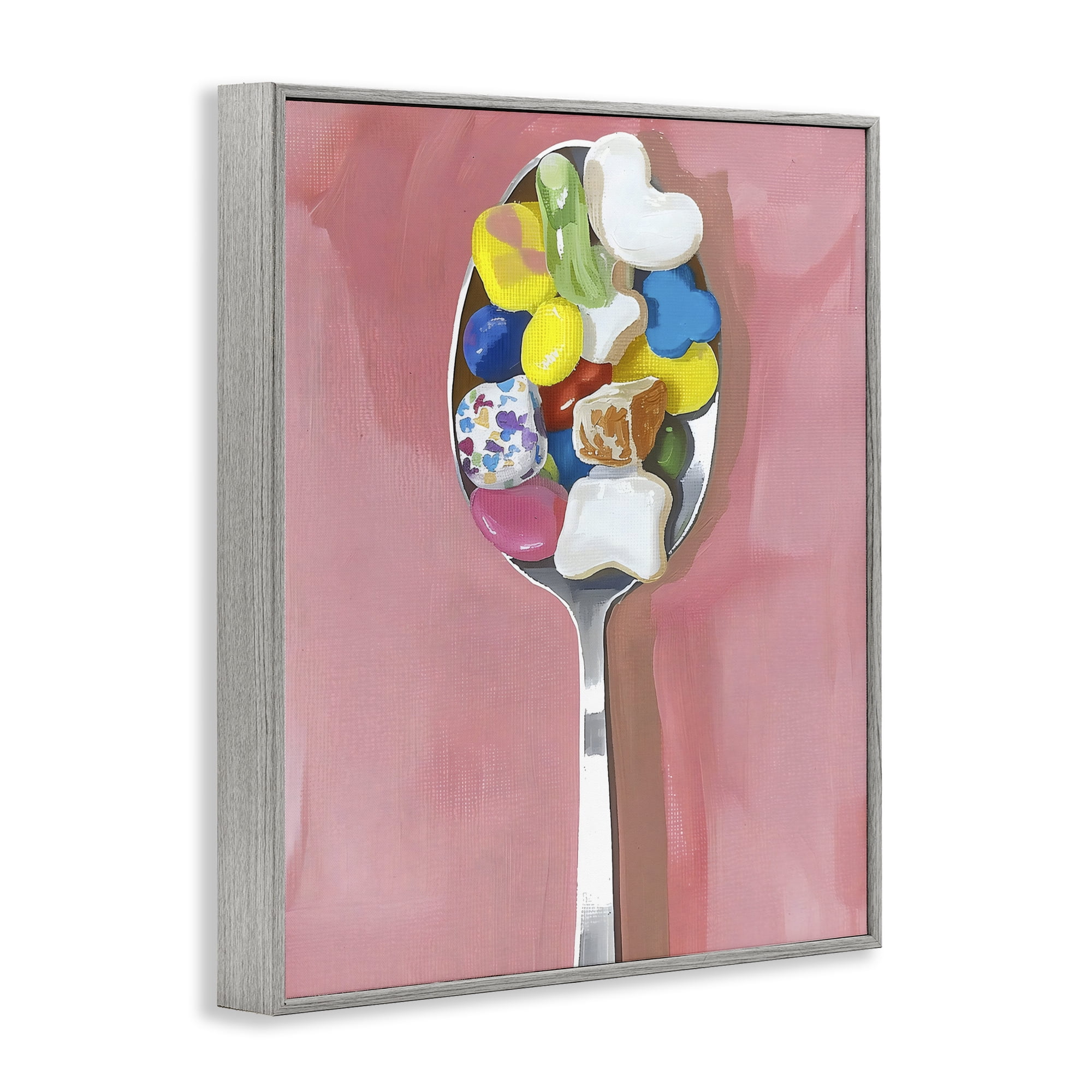 Stupell Industries Nostalgic Fun Breakfast Spoon Gray Framed Giclee Art, design by The Prints Vibe