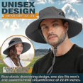 thumbnail image 2 of Sombrero para el sol para hombres/mujeres, sombrero de pescador de ala ancha impermeable, sombrero boonie plegable para pesca, senderismo, jardín, safari, playa, gris oscuro, 2 of 5