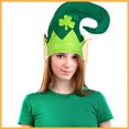 thumbnail image 4 of JeashCHAT Festive St. Patrick's Day Leprechaun Elf Party Hat for Women Men, Irish Green Shamrock Hat Gifts St. Patrick's Day Bar Party Costume Accessories, 4 of 9