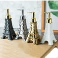 thumbnail image 4 of Dispensador de loción de manos de cerámica con decoración de la Torre Eiffel de París europea, bomba de jabón, botella de baño con perfume en relieve enrejado para fregadero de cocina, 4 of 5
