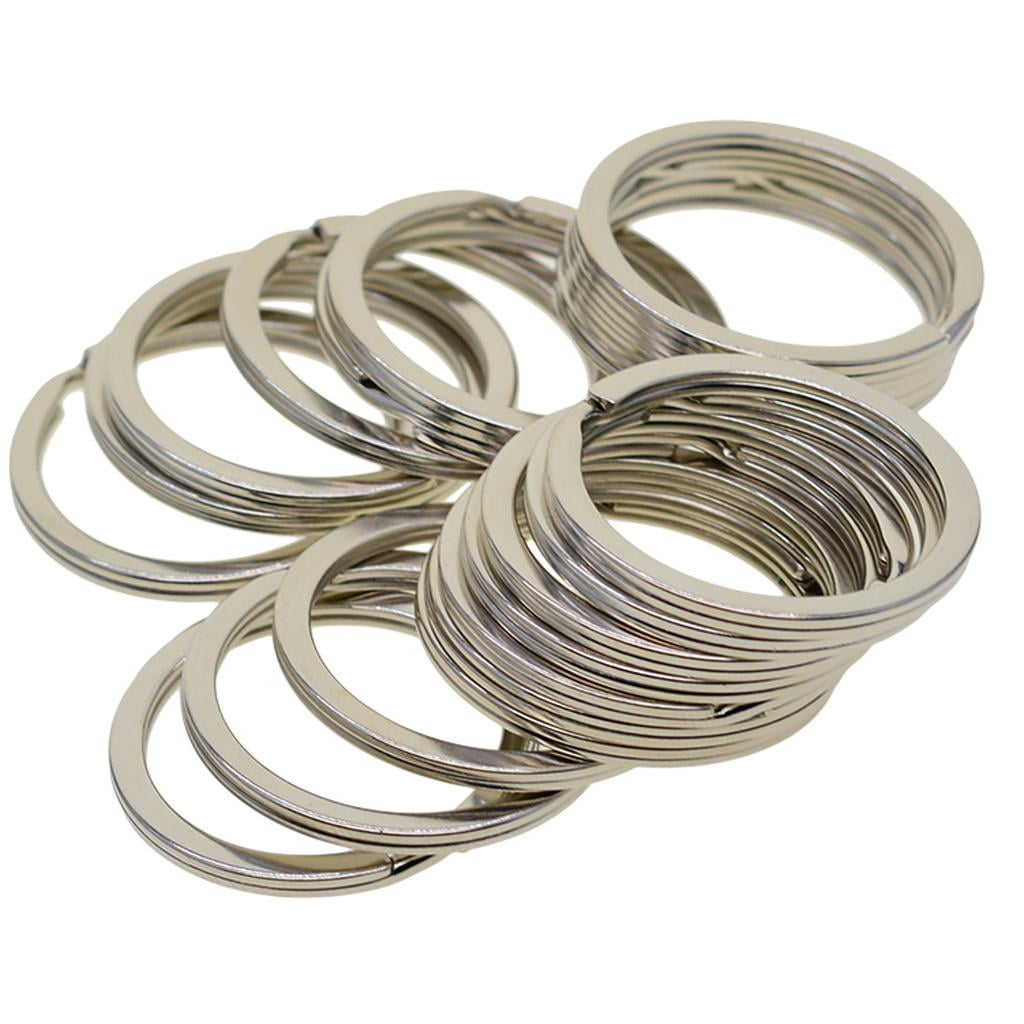 Milageto 5x Various Split Key Rings Keys Chain Bag Charms Clasp Flat Round Circle Clip 1 5 Pcs