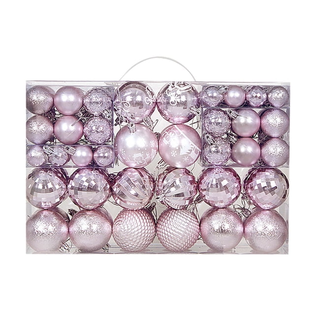 EGNMCR Christmas Decorations, 100PCS Christmas Ball Ornaments Christmas Tree Decoration Holiday Multiple Styles Ornaments For Christmas Trees Party Ball Decoration decorative ball