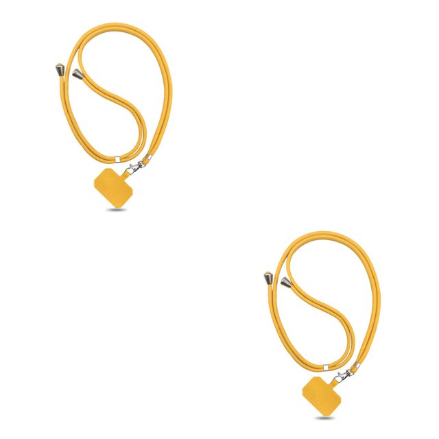 Sidaley Cordón para teléfono móvil, correa cruzada para el cuello, ajustable, universal, para colgar llaves, cuerda para correr, compras, Amarillo 2piezas