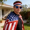 thumbnail image 4 of 4th of July Accessories Set, Independence Day Patriotic Cape with American Flag Sunglasses Headband and Stickers, 250th Anniversary Temporary Tattoos, 4 of 6