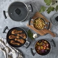 thumbnail image 4 of Denmark Tools for Cooks 7 Piece Ceramic Nonstick Aluminum Nesting Cookware Set Pots Pans, Black, 4 of 13