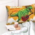 thumbnail image 4 of Yiaed Cool Dinosaur Playing Guitar Print Brushed Microfiber Envelope Pillowcases, Standard,Envelope Closure Pillow Cases(No pillow core)-20"x30", 4 of 6