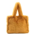 thumbnail image 1 of Bolsa de mano de piel de felpa para mujer, color sólido, minide invierno con asa superior (amarillo) Ehuebsd Para Estrenar, 1 of 9