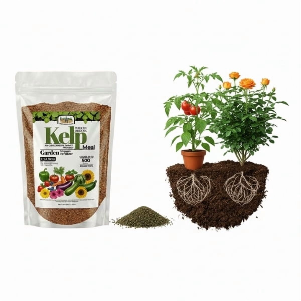 Old Cobblers Farm™ Wicked Organics Kelp Meal – Ocean-Based Soil Conditioner for Root Growth, Plant Resilience & Soil Health (5 lbs | 10 lbs | 15 lbs | 20 lbs)(5lbs)