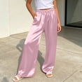 thumbnail image 2 of Gunia Wide Leg Pants Women Casual Pants Elastic Waist Loose Fit Trousers Soft Flowy Straight Leg Pants Summer Flowy Pants, 2 of 5